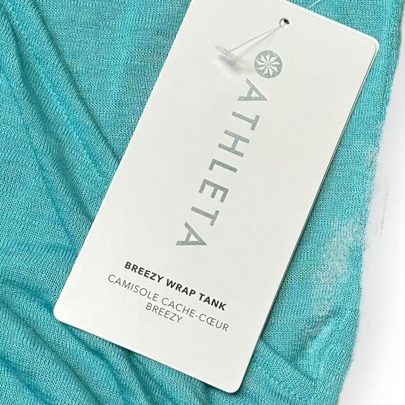 ATHLETA Women’s Teal Breezy Wrap Tank Camisole NWT Size Medium Style #988031 - Picture 9 of 9